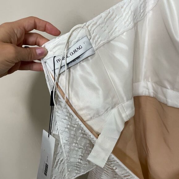 NWT Prabal Gurung Off-The-Shoulder Fold-Over Tunic Blouse, Porcelain - Picture 6 of 7